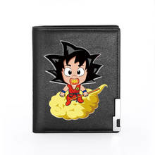Billetera de cuero con estampado de Goku para hombre, tarjetero pequeño de lujo de alta calidad, monedero Delgado 2024 - compra barato