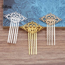 BoYuTe (10 Pieces/Lot) Metal Filigree Flower Welding 5 Teeth 15*50MM Hair Comb Diy Palace Tiara Hair Jewelry Accessories 2024 - buy cheap