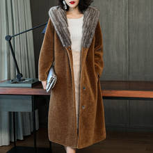 Sheep Shearing Overcoat Women New 2020 Real Coat Female Natural Mink Fur Long Jacket Plus Size 4XL casaco feminino LX2426 2024 - buy cheap