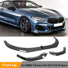 Front Bumper Lip for BMW 8 Series G14 G15 G16 M Sport 2018 - 2021 Wet Carbon Fiber Front Lip Spoiler Splitters Dry Carbon 2024 - buy cheap