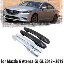 Black Carbon Fiber Car handle Or ABS Chrome Door Handles Cover  for Mazda 6 Atenza GJ GL 2013~2019  Car Accessories Cap  2014 2024 - buy cheap