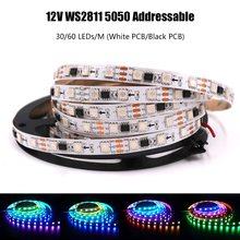 Tira de luces LED RGB WS2811, 12V, SMD 5050 a todo Color, cinta Flexible Led 30/60 Leds/m, cinta Led direccionable impermeable 2024 - compra barato