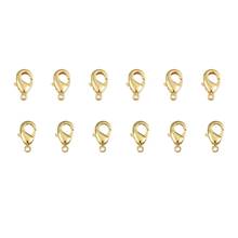 Ganchos de cierre de langosta chapados en oro de 18k, 10 piezas, 10mm, 12mm, conectores para collar, pulsera, accesorios de joyería DIY 2024 - compra barato