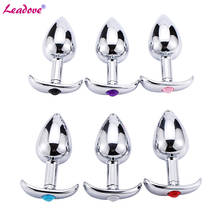 Leadove strapon miçangas com âncora de metal toque suave plugue anal booty contas de aço inoxidável joias de cristal brinquedos sexuais anais para mulheres/homens 2024 - compre barato