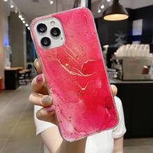 Phone Case For iPhone 6 7 8 SE 2020 Plus 6S 11 13 Pro X XS XR MAX 12 Mini Glitter Gradient Marble Texture Shockproof Back Cover 2024 - купить недорого