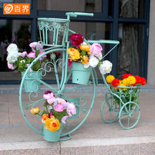 Soporte de flores para bicicleta de estilo europeo creativo, soporte de suelo multicapa de hierro, accesorios de boda, decoraciones para ventanas, soporte de flores para balcón 2024 - compra barato