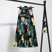 Printed Women Summer Skirt 2021 European Brand High Waist Cartoon Pleated Skirts Female Sweet Girls Mid-Calf A-Line Casual Jupe 2024 - buy cheap