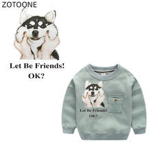 ZOTOONE Iron on Cute Dog Patches Animal Patch for Clothes DIY Heat Transfer Printed Stickers Clothing Embroidery Applique H 2024 - buy cheap