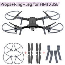 Hélices dobráveis para fimi x8 se 2020, 2 pares de proteção de trem de pouso, cw ccw, suporte para perna de drone, acessórios 2024 - compre barato