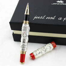 Jinhao red and Silver Double Dragon Rollerball Pen with Smooth Ink Refill Advanced Craft Writing Gift Pen for Business, Graduate 2024 - buy cheap