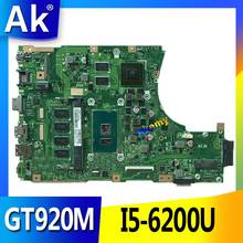 Akemy X456UJ X456UF placa base de Computadora Portátil para ASUS X456U X456UQ X456UB X456UQK X456UV placa base 4GB-RAM I5-6200U GT920M/GT930M DDR3 2024 - compra barato