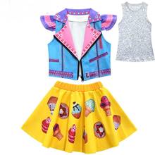 Jojo Siwa Autumn Kids Baby Girl Clothes Vest coat +Yellow short sleeve skirt Fashion match cosplay Student Girls' Clothing Sets 2024 - buy cheap