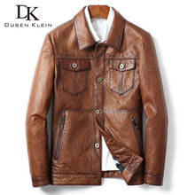 Men Genuine Leather Jacket Real Sheepskin Jackets Casual Black Pockets Autumn New Jacket for Man 8862 2024 - buy cheap