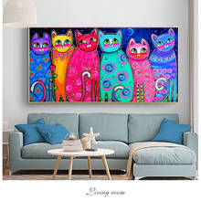 Colorful Cats  Paintings for Kids Room Canvas Paintings Posters and Prints Wall Art Picture for Living Room Home Decoration 2024 - buy cheap