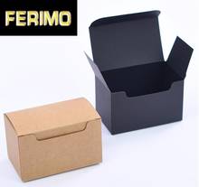 Cajas de cartón de papel Kraft, embalaje de té, para regalo, manualidades, tarjeta de nombre, jabón, color negro, 10x6x6cm 2024 - compra barato