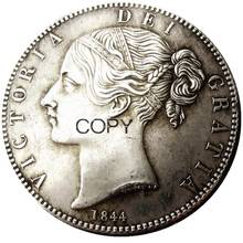 Conjunto de moedas de coroa de prata (1839-1847) 4 peças, queen victoria, cabeça jovem, moeda de coroa de prata-excelente reino unido, moeda de decoração 2024 - compre barato