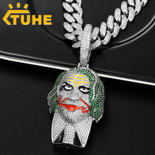 High Quality Big Size Clown Pendant Necklace New Arrival Hip Hop Jewelry AAA Cubic Zirconia Iced Out Mens Necklace 2024 - buy cheap