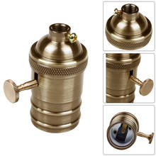 Base de lâmpada e26/e27, suporte de lâmpada vintage antigo de cobre retrô, luminária pendente de bronze