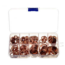 200 Pcs Copper Washer Gasket Shims Set Flat Ring Seal Assortment Kit With Box M5-M14 2024 - buy cheap