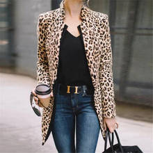 Fashion Leopard Print Blazer Winter Women Coat Plus Size Long Sleeve Coat Sexy Women Blazers Jackets Office Lady Blazer Tops New 2024 - buy cheap