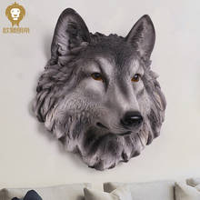 3D моделирование Волчья Голова настенный лев тигр медведь украшение гостиной крыльцо Офис Бар голова животного настенная роспись 2024 - купить недорого