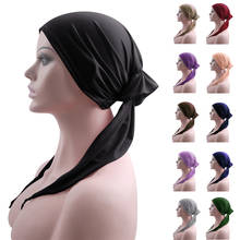 Turbante islâmico para mulheres, touca feminina para perda de cabelo, cachecol de cabeça, touca de quimioterapia, cores sólidas 2024 - compre barato