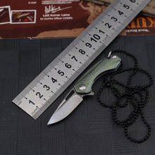 Мини Складной нож, тактический охотничий карманный нож, нож для ношения EDC, ожерелье с ключом, титановое лезвие Дамаска, нож для выживания и к... 2024 - купить недорого