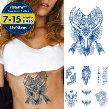 Suco de tinta duradoura tatuagens arte do corpo à prova dwaterproof água tatuagem temporária etiqueta sexy arma de renda tatoo braço falso coruja leão tatto 2024 - compre barato