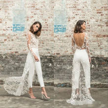 Платье для выпускного вечера Ashi Studio 2020, белый комбинезон с высоким воротом, вечерний костюм из двух предметов, брюки на заказ 2024 - купить недорого