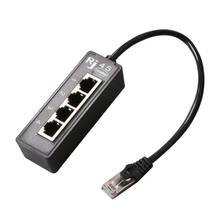 RJ45 1 мужчина к 4 Female LAN разъем Ethernet 4 Порты и разъёмы разветвитель кабеля Ethernet сетевой Удлинительный кабель со штепселем адаптер дропшиппинг 2024 - купить недорого