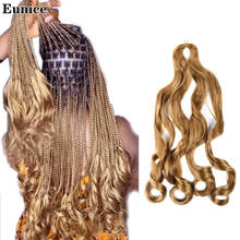 Eunice 24 дюйма спиральные завитые синтетические плетеные волосы французские кудри предварительно растягивающиеся крючком плетенные волосы для наращивания для женщин блонд 2024 - купить недорого