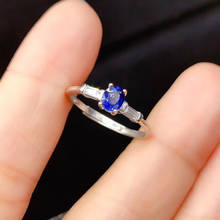 Elegante presente de casamento alta quaity natural e real safira anéis 925 prata esterlina jóias finas 2024 - compre barato
