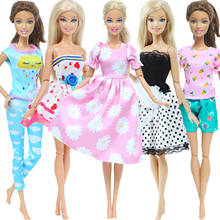 5x Fashion Princess Outfit Short Floral Dress Casual Wear Accessories Clothes for Barbie Doll Kids Toy 2024 - buy cheap