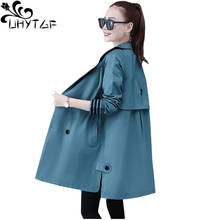 Uhytgf-casaco trench feminino básico, primavera/outono com estilo blusa fina, elegante, plus size, 426 2024 - compre barato