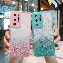 Capa traseira transparente para xiaomi redmi, capa dura com gradiente e glitter, para redmi note 9 pro max, note 9s, 9a, 9c 2024 - compre barato