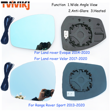 Tvyvikj-espelho retrovisor lateral, lente de vidro azul para land rover evoque velar, ângulo de visão 2010-2020, anti-reflexo 2024 - compre barato