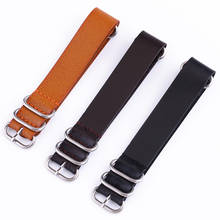 18mm 20mm 22mm Leather Watchband for NATO zulu Watch Band Strap Sliver Ring Buckle Men Women High Quality Watch Accessories Belt 2024 - compre barato