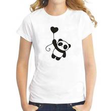 Забавная футболка в стиле Харадзюку, женская футболка с принтом милой панды, женские топы, летняя хлопковая Повседневная футболка с коротким рукавом, женская футболка 2024 - купить недорого
