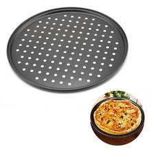 Kapmore 1pc Heat-Resistant Carbon Steel Pizza Pan Creative Non-Stick Holes Baking Pan Baking Tray Pizza Making Tools 2024 - buy cheap