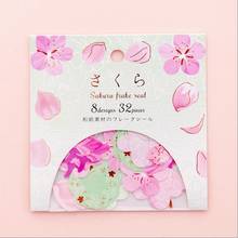 30 pacotes flores de cerejeira adesivo papel mão conta adesivos criativo noite cenário diy scrapbook atacado 9.5*9.5cm 2024 - compre barato