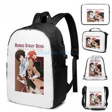 Estampado gráfico de Bungou Stray Dogs, anime Osamu-mochila Dazai x Chuuya Nakahara con carga USB para hombre y mujer, bolso escolar para ordenador portátil de viaje 2024 - compra barato