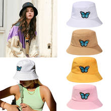 Fashion Colorful Butterfly Bucket Hat Cotton Foldable Casual Fisherman Cap Women Men Spring Summer Outdoor Sunscreen Hat 2024 - buy cheap