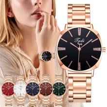 Новые женские элегантные минималистичные часы с ремешком из нержавеющей стали, Женские кварцевые наручные часы с застежкой, Часы Relogio Feminino 2024 - купить недорого