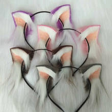 New Magic Cat ears headwear Hand Work headband white black purple fur Hair Hoop Hair Decorate accessories 2024 - buy cheap