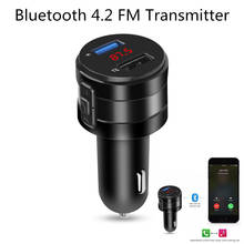 Модулятор Handsfree FM передатчик Bluetooth 4,2 автомобильное зарядное устройство 2.1A двойной USB адаптер Автомобильный mp3 плеер беспроводной аудио приемник AR-W 2024 - купить недорого