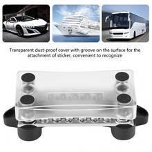 Boat Truck Bus Bar Electric Terminal Junction Box Dual 6-Way 100amp 4 Studs W/ Cover 12-48V Stainless Steel Screws And Nuts 2024 - buy cheap