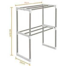 1pcs Stainless Steel Adjustable Multifunctional Microwave Oven Shelf Rack Standing Type Double Kitchen Storage Holders 2024 - buy cheap