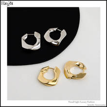 South Korea's New Simple Temperament Street Style U-shaped Metal High-quality Metal Chain Check Stud Earrings for Women 2021 2024 - buy cheap