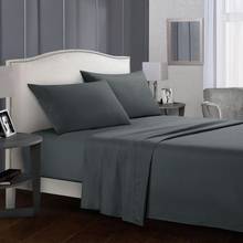 25Gray Full Queen King Bed sheets Bed Linens Solid color Flat Sheet+Fitted Sheet+Pillowcase Bedding Set 2024 - buy cheap