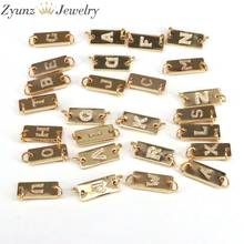 10PCS, Copper Letters Beads Rectangle Square Bar A-Z CZ Bead for DIY Bracelet Bangle Necklace Jewelry Making Findings 2024 - buy cheap